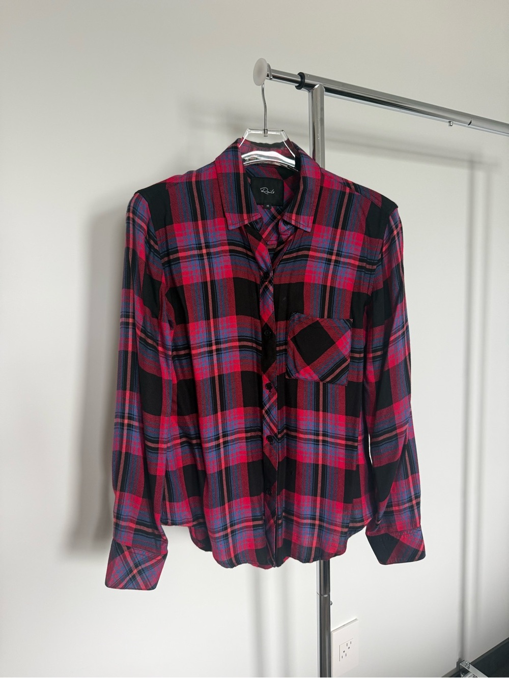 Rails Hunter Pink, Black & Blue Plaid Button-Down Shirt